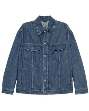 Fendi Logo-Patch Denim Jacket - Blue