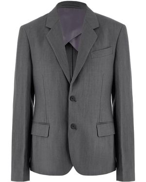 Ferragamo Single-Breasted Cotton Blazer - Black