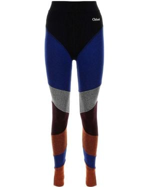Chloé Leggings A Vita Alta - Blu
