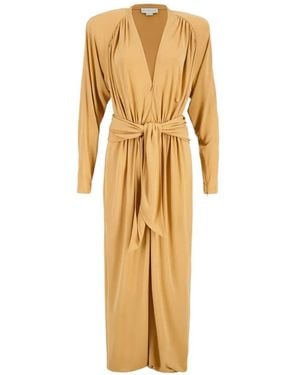 Stella McCartney Crepe Long-Sleeve Jumpsuit - Metallic