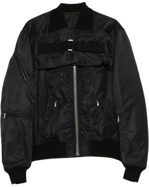 Rick Owens Giacca 2 Piece Flight A Inserti Con Cinturino E Fibbia - Nero
