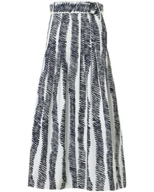 Akris Punto Pleated Midi Skirt - White