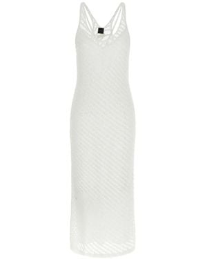 Pinko Mesh V-Neck Miraggio Dress - White