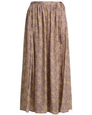 Polo Ralph Lauren Floral-Print Crinkled Skirt - Brown