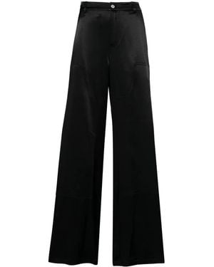 Moschino Satin-Finish Wide-Leg Pants - Black