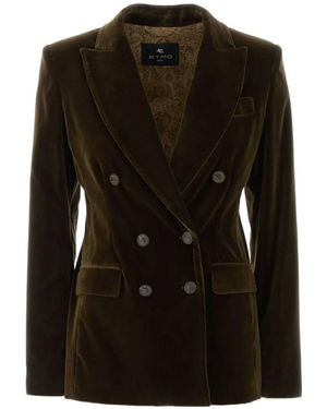 Etro Blazer Con Doble Botonadura - Negro