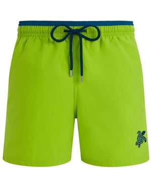 Vilebrequin Drawstring Embroidered-Logo Swim Shorts - Green