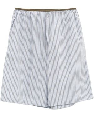 Frankie Shop Vertical-Stripe Knee-Length Shorts - Blue