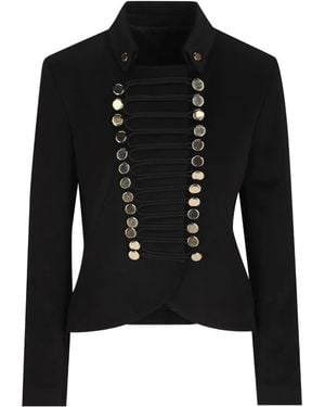 Cini Military-Style Button-Embellished Jacket - Black