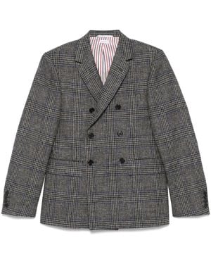 Thom Browne Prince Of Wales-Check Blazer - Grey