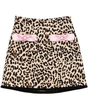 Valentino Garavani Animalier Bow-Detail Mini Skirt - Black