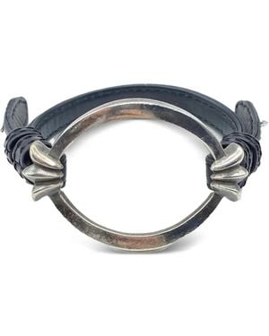 Chrome Hearts Open Oval Leather Bracelet - Blue