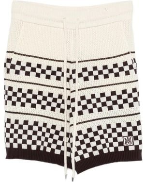 Amiri Chequered Mesh Short - White