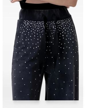 Fracomina Crystal-Embellished Drawstring-Waist Pants - Blue