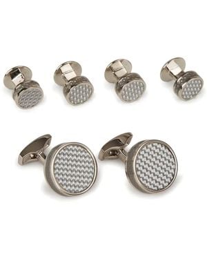 Tateossian Boutons De Manchette Disc - Blanc