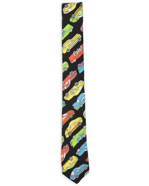 Moschino Car-Print Tie - White