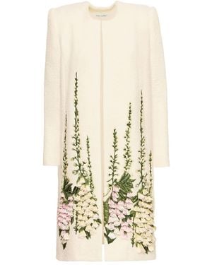 Oscar de la Renta Long-Sleeve Coat - Natural
