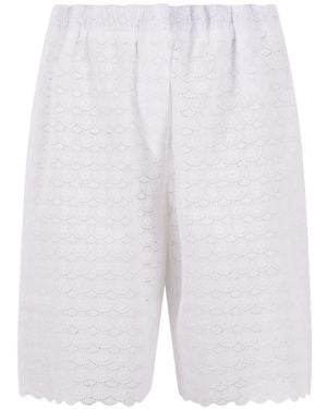 Meta Campania Collective Lace-Embroidered Shorts - White