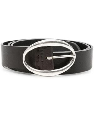 Orciani Oval-Buckle Leather Belt - Black