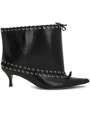 August Barron 60Mm Eyelet-Straps Ankle Boots - Black