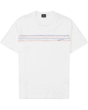 Paul Smith Stripe-Print Short-Sleeve T-Shirt - White