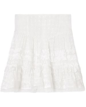 Ganni Broderie-Anglaise Mini Skirt - White