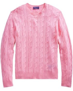 Ralph Lauren ケーブルニット カシミアセーター - ピンク