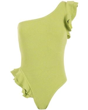 Clube Bossa Ruffle-Trimmed One-Shoulder Swimsuit - Green