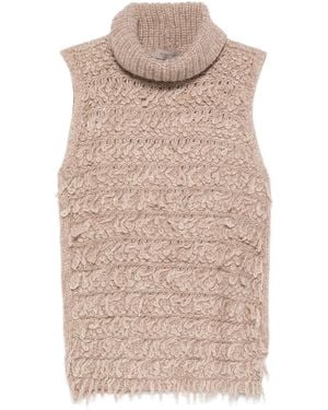 D.exterior Strukturierter Rollkragenpullover - Natur