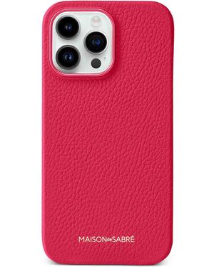 Maison De Sabre Leather Iphone 14 Pro Max Case - Pink