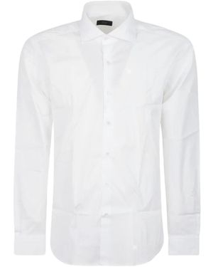 Fay Embroidered-Logo Button-Down Shirt - White