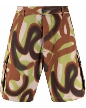 DSquared² Spray-Paint Cargo Shorts - Multicolour