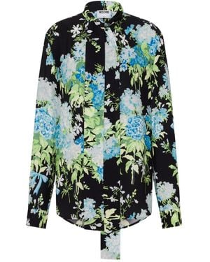 Moschino Printed Silk Shirt - Green