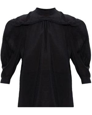 Issey Miyake Puffed-Sleeve Blouse - Blue
