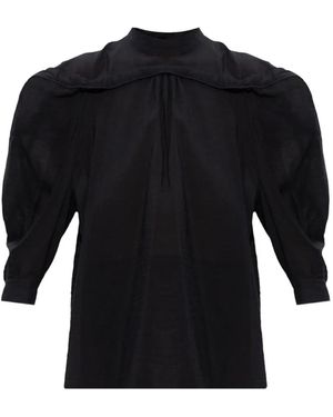 Issey Miyake Puffed-Sleeve Blouse - Blue