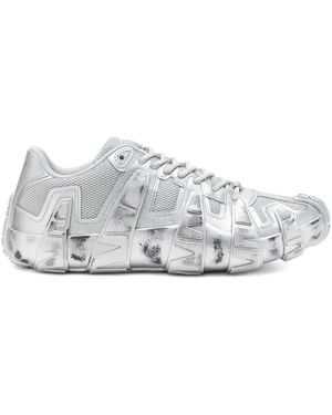 DIESEL Griffe Metallic Mesh Sneakers - White