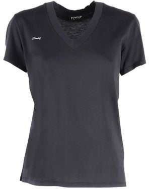Dondup V-Neck Embroidered T-Shirt - Black