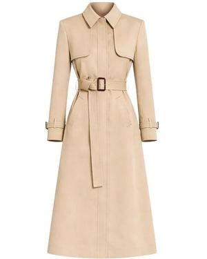 Elie Saab Belted Pleated Coat - Natural