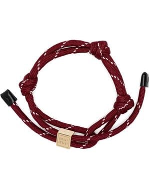 ブレスレット Miu Miu Red Fabric Bracelet Miu Miu Logo Fabric Bracelet - Red | Editorialist