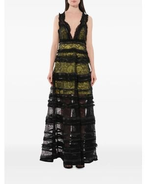 Givenchy Tiered Zip Trim Dress - Green