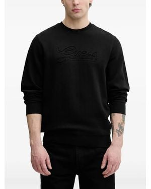Guess Sudadera Con Logo Bordado - Negro