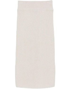 Lorena Antoniazzi Geribbelde Midi-Rok - Wit