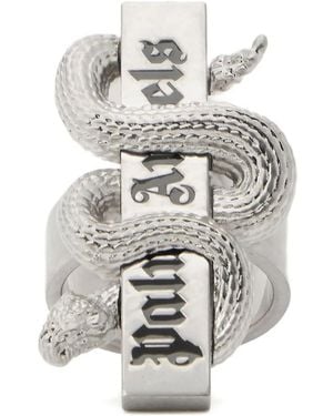 Palm Angels Snake Box Logo Ring - White