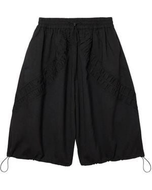 SAGE NATION Fossil Ruched-Panel Shorts - Black