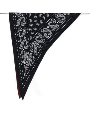 Destin Paisley-Print Wool Scarf - Black