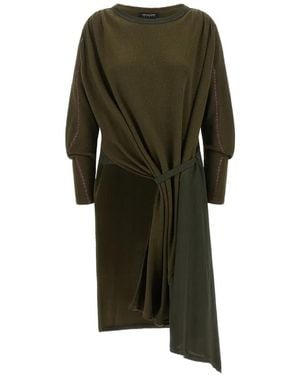Kiko Kostadinov Eider Godet Asymmetrical-Hem Midi Dress - Green