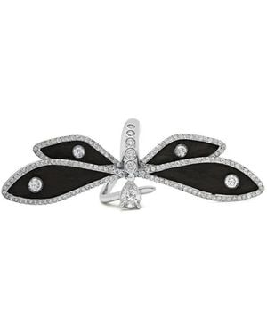 Jewels Aficionado 18K Diamond Dragonfly Ring - White