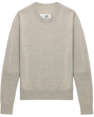 MM6 by Maison Martin Margiela Elbow-Patch Crew-Neck Jumper - Grey
