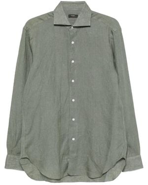 Barba Napoli Curved-Hem Shirt - Grey