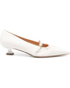 The Seller 35Mm Leather Court Shoes - Natural